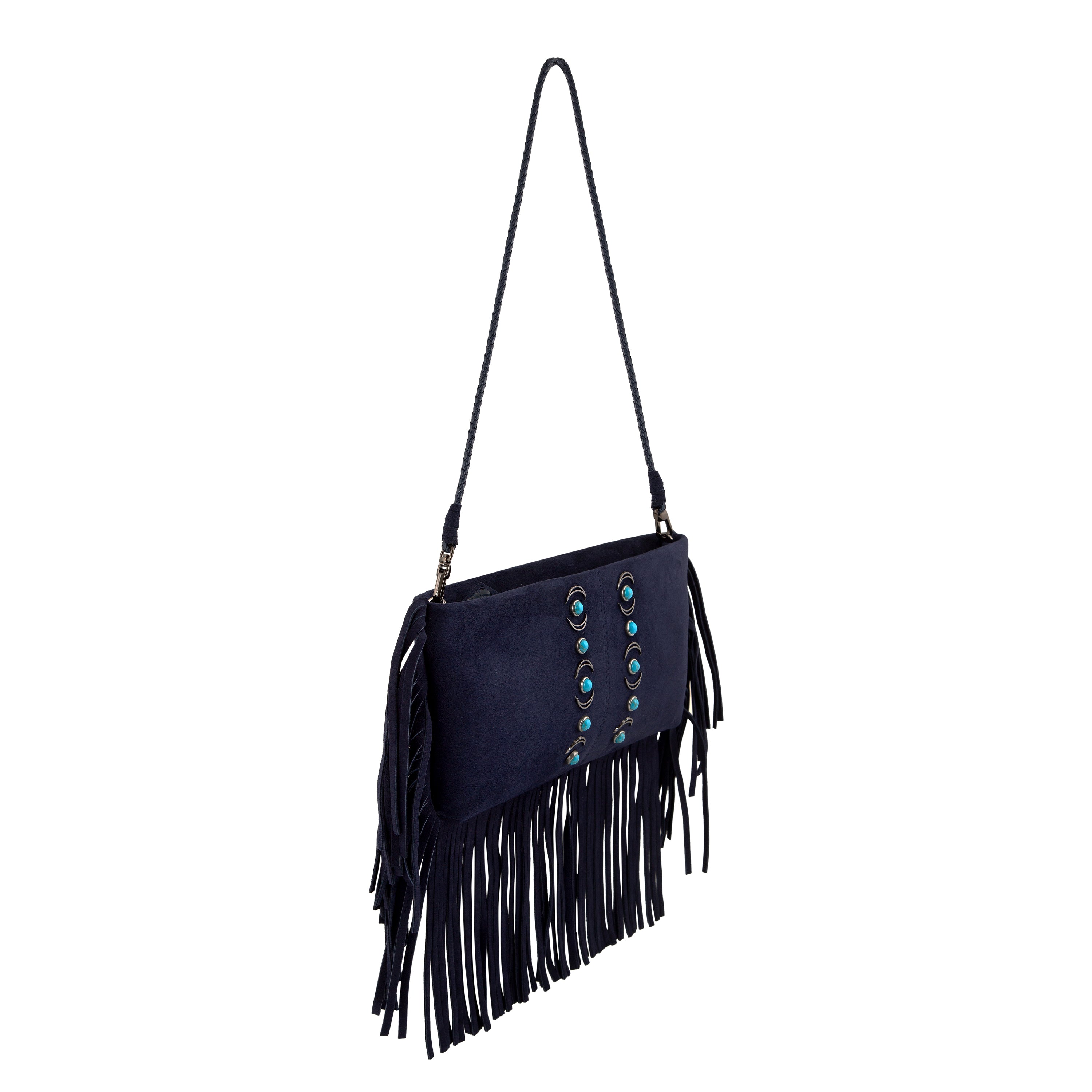 HERA - NAVY SUEDE FRINGE