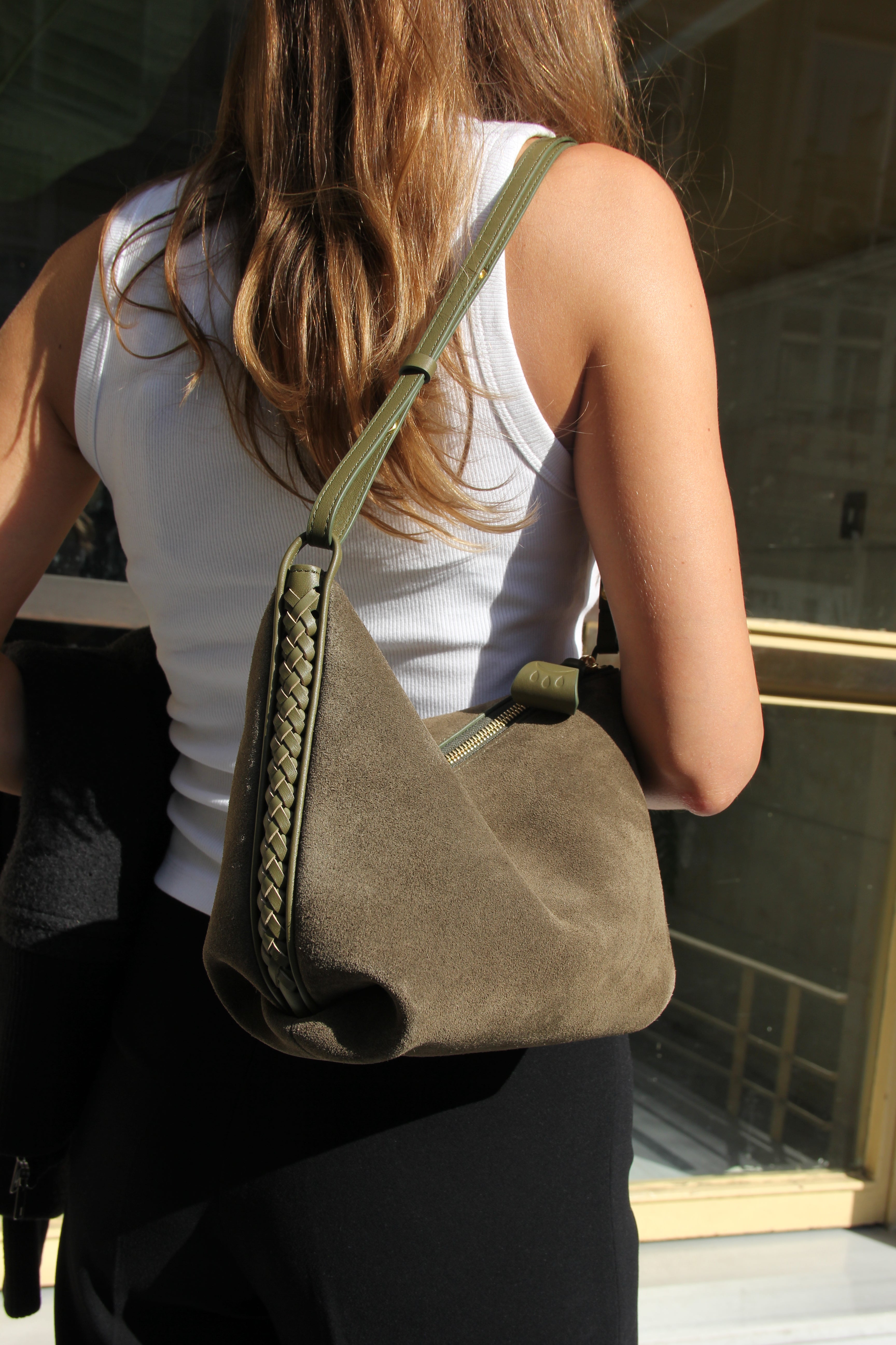 LUNA - OLIVE GREEN SUEDE